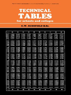 cover image of Technical Tables for Schools and Colleges
